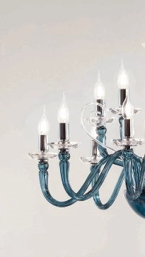 LAMPADARIO DEBUSSY 3 LUCI OTTANIO E CROMO ATTACCO E14 D.50CM