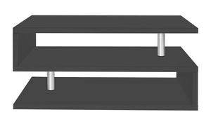 Tavolino a S con Ripiani a Giorno 90x41,5x55 cm Zeta Grigio Antracite