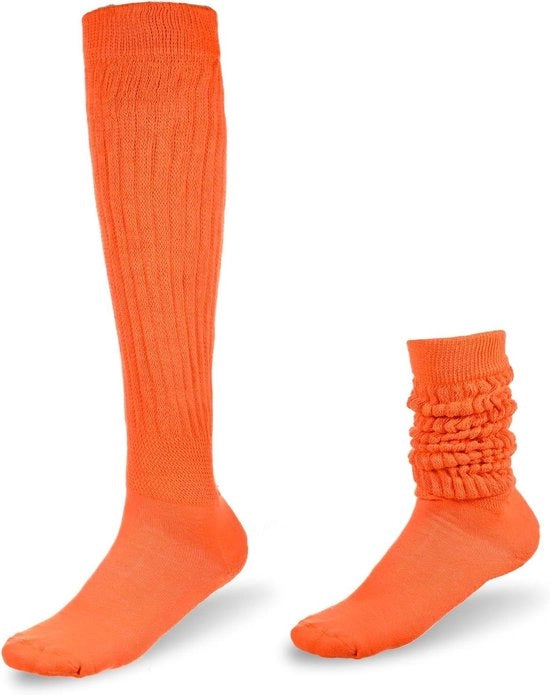 Sokke extra lunghe per donne, calze neon con ginocchiere, calze slouch.