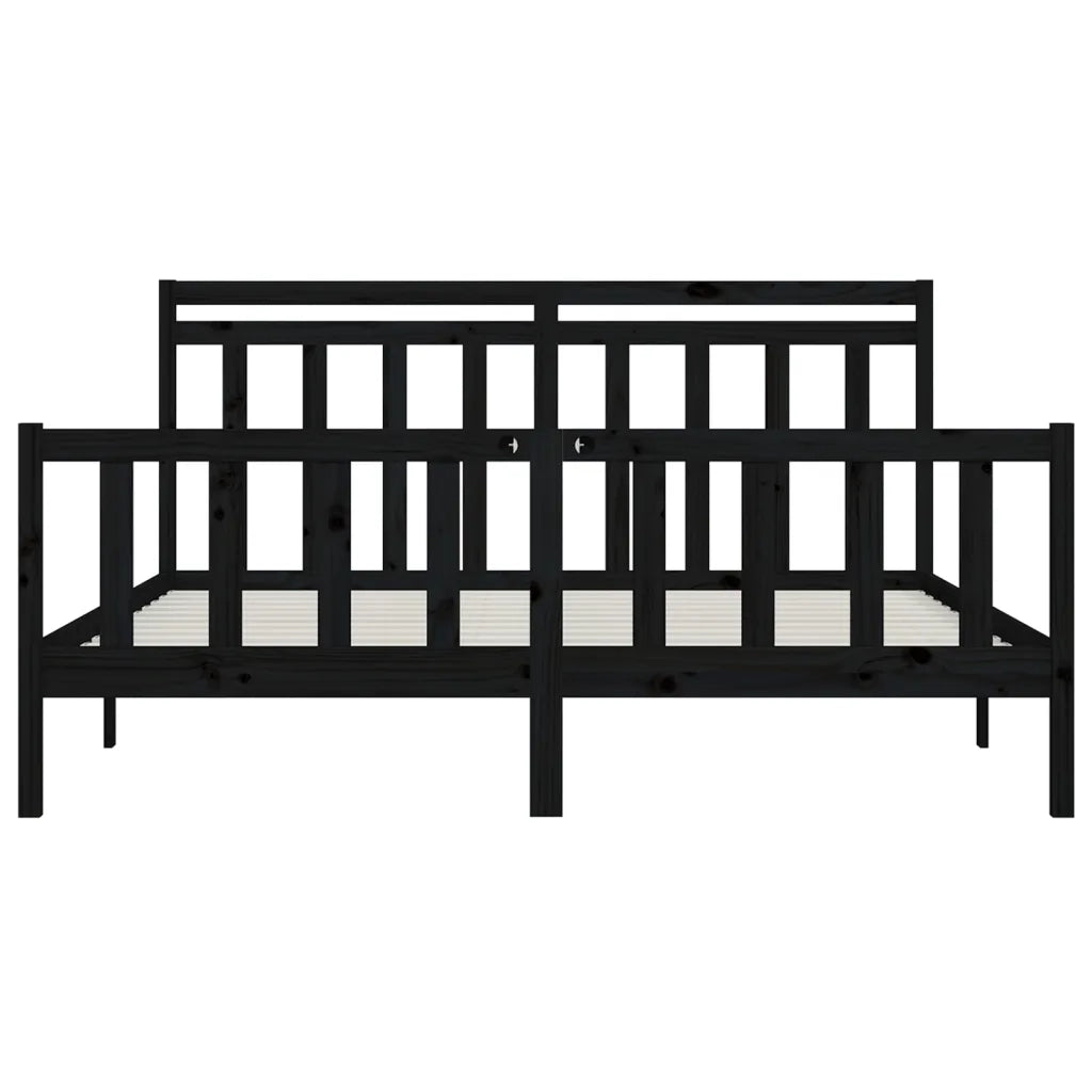 Giroletto Nero in Legno Massello di Pino 200x200 cm 3107052