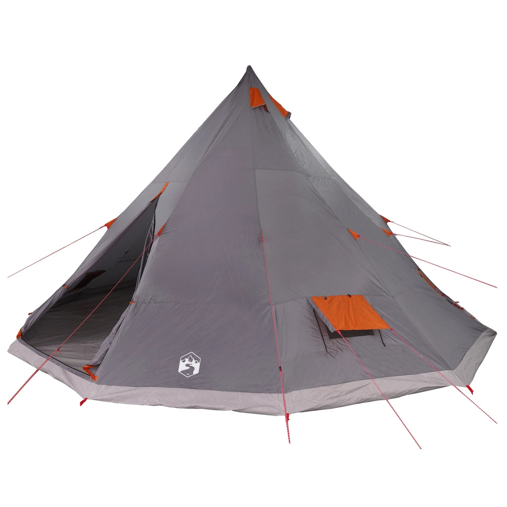 Tenda da famiglia Tipi grigia e arancione impermeabile per 12 persone