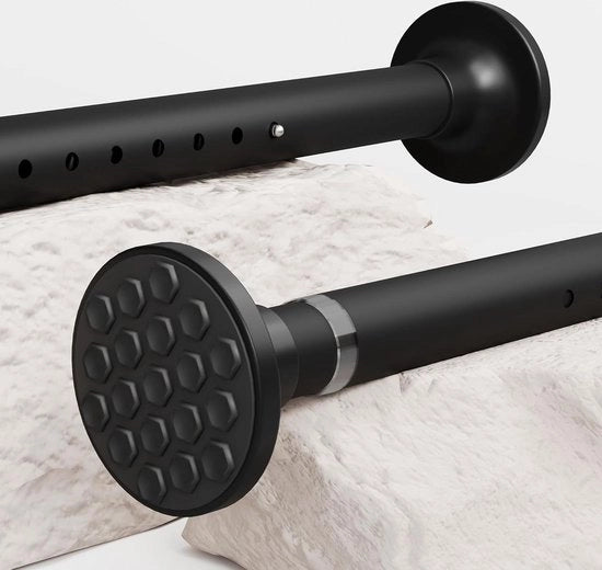 Maniglia per doccia in metallo nero 110-165 cm diametro 32 mm per uso in cucina bagno balcone - senza foratura