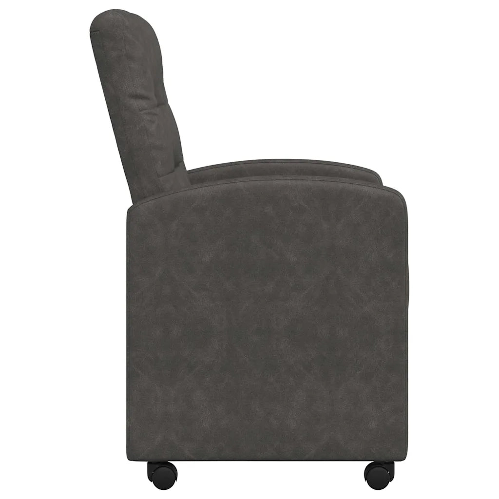 Sedie da Pranzo con Ruote con ruote 2 pcs Nero 58 x 67 x 97 cm 42017892