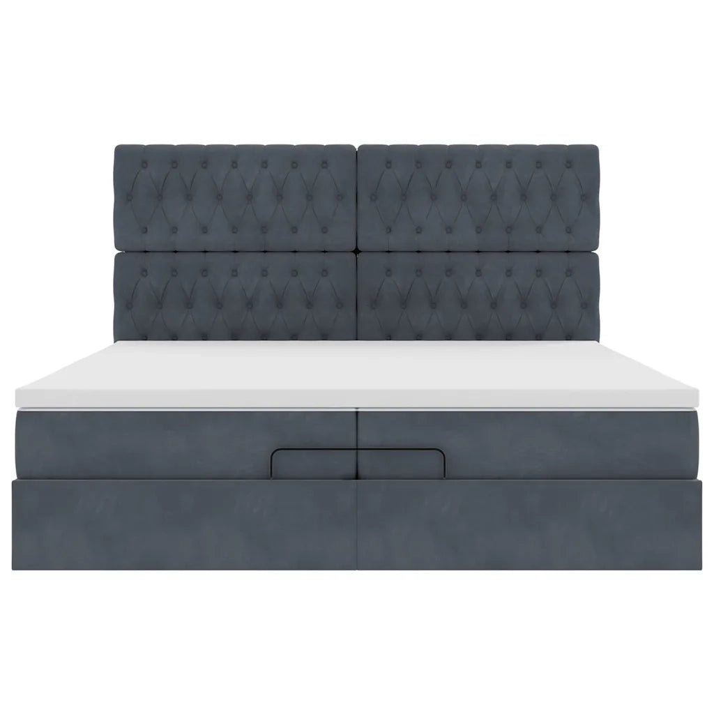 Struttura Letto Pouf con Materassi 200x200 cm Velluto 3314415