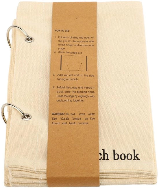 Libretto di disegno Blanco - Libretto di appunti portatile - Diario di viaggio pieghevole - Piantina di stoffe - Libretto di appunti per disegnare - Dimensioni 17,5 x 14,5 cm