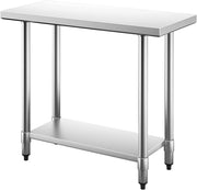 Tavolo da Lavoro Multifunzione in Acciaio, Ideale per Supermercato, Ristorante e Negozio, 91,5 x 61 x 90 cm, Argento