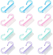 Set di 12 spazzole per unghie, manico in plastica, spazzola per pulire mani e unghie.