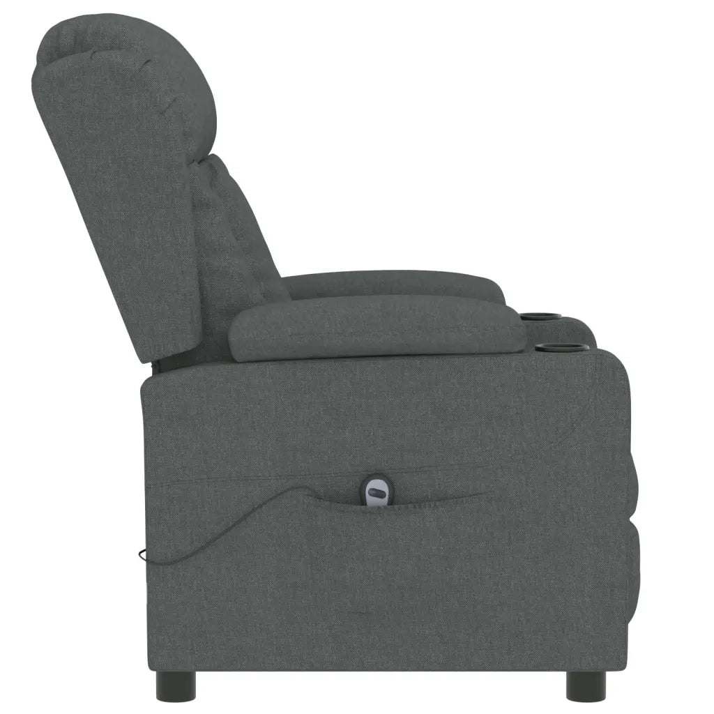 Poltrona | Sedia Relax Elettrica Reclinabile Grigio Scuro in Tessuto