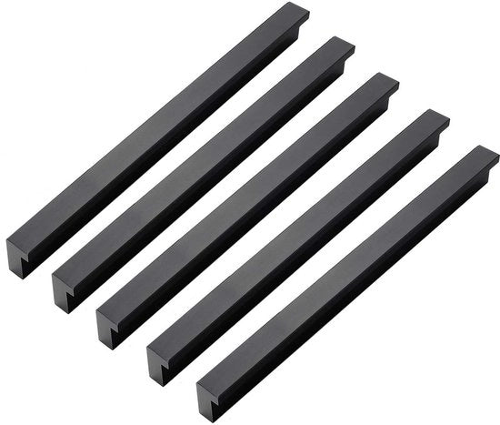 10 pezzi di maniglia di apertura porta a 90° per cucina - alluminio - nero