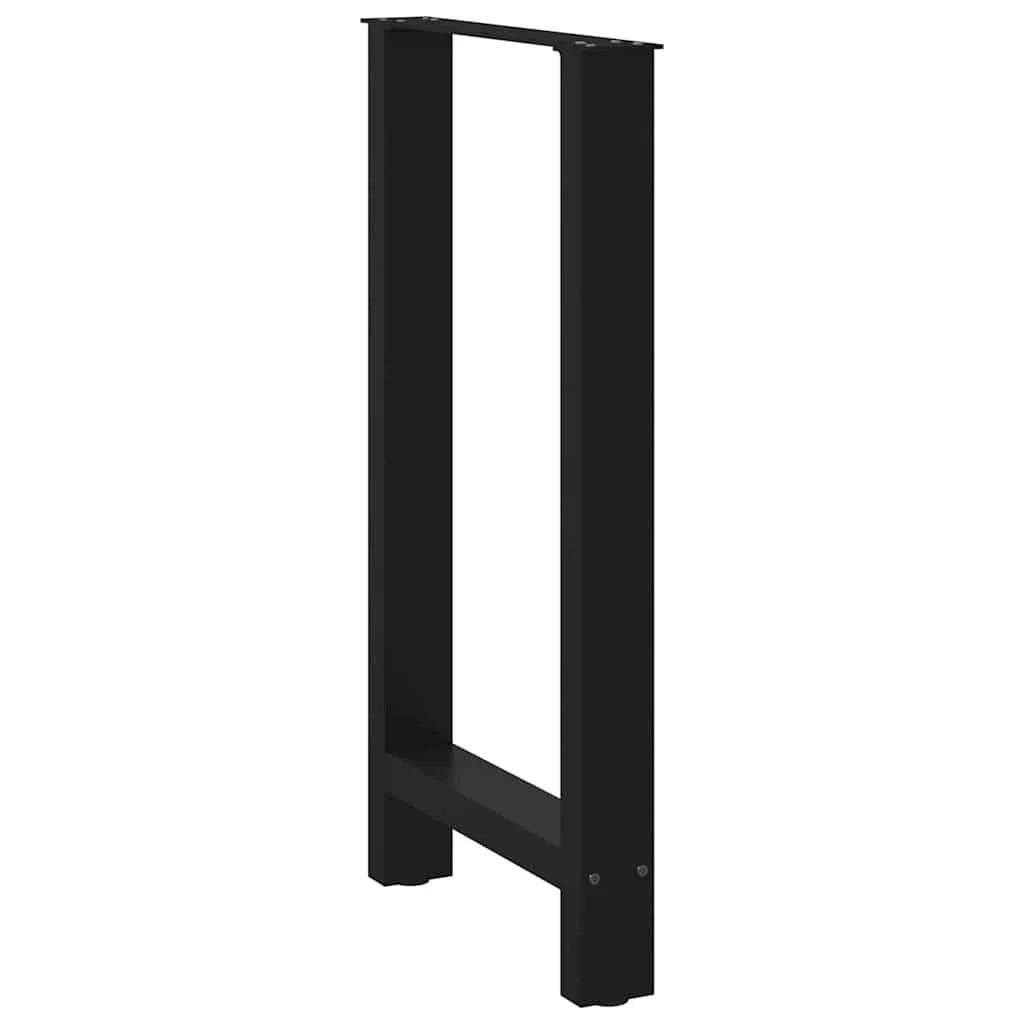 Set di 2 gambe per tavolo da bar quadrate regolabili 40 x 90 cm in acciaio nero 02_0057564