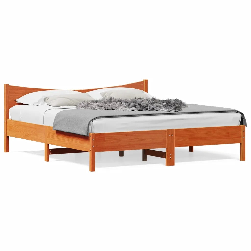 Giroletto senza Materasso Marrone Cera 180x200 cm Legno di Pino 3216362