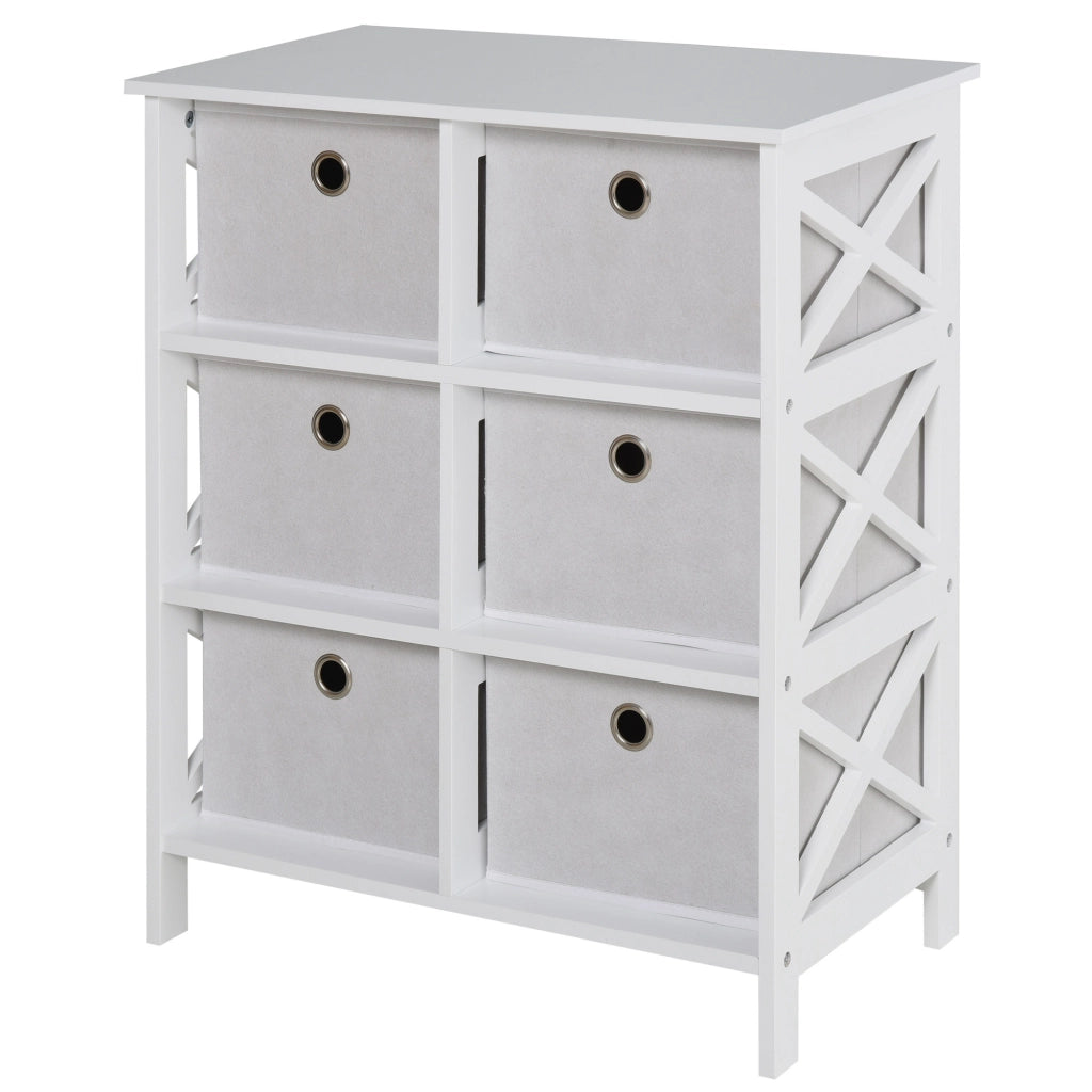 Cassettiera 6 cassetti ¨C Xylo ¨C MDF bianco grigio chiaro 64x37x76