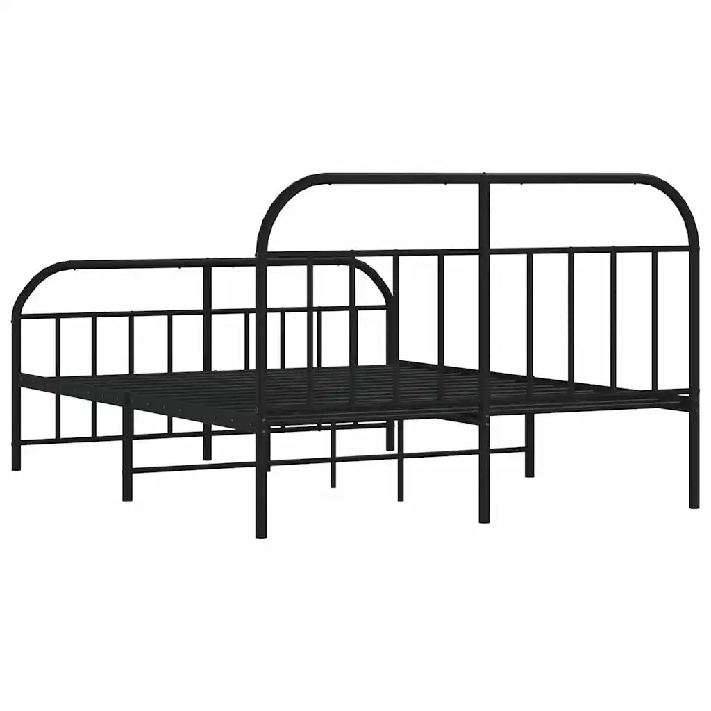 Giroletto senza Materasso con Pediera-Struttura Letto in Metallo Nero 180x200 cm 776082