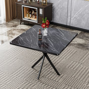 Tavolo da pranzo - quadrato - stile mid-century - per 4-6 persone - nero - salvaspazio - per cucina e ufficio