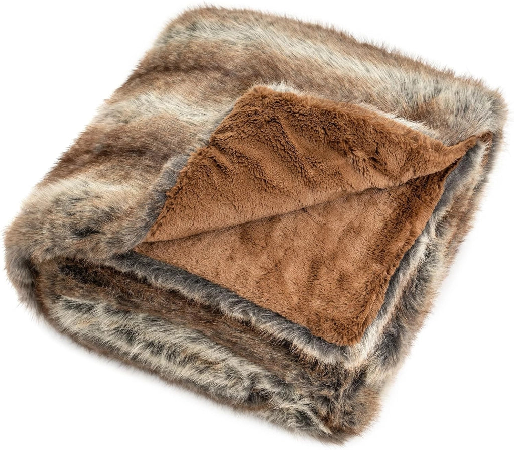 Pelosa per Letto Matrimoniale, Coperta in Pelliccia Sintetica Morbida e Soffice, Plaid di Lusso Spesso Caldo per Letto, Divano, 153 x 203 cm