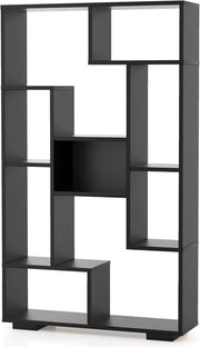 Libreria Indipendente 70 x 20 x 120 cm, con Dispositivi Anti-Ribaltamento, Scaffale in Legno per Soggiorno, Studio e Ufficio (Nero)