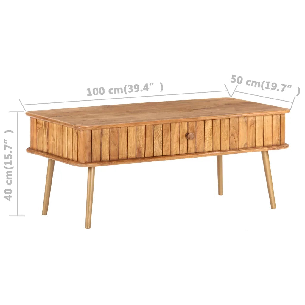 Tavolino da salotto | Tavolino da caff¨¨ | Tavolino da Soggiorno 100x50x40 cm in Legno Massello di Acacia