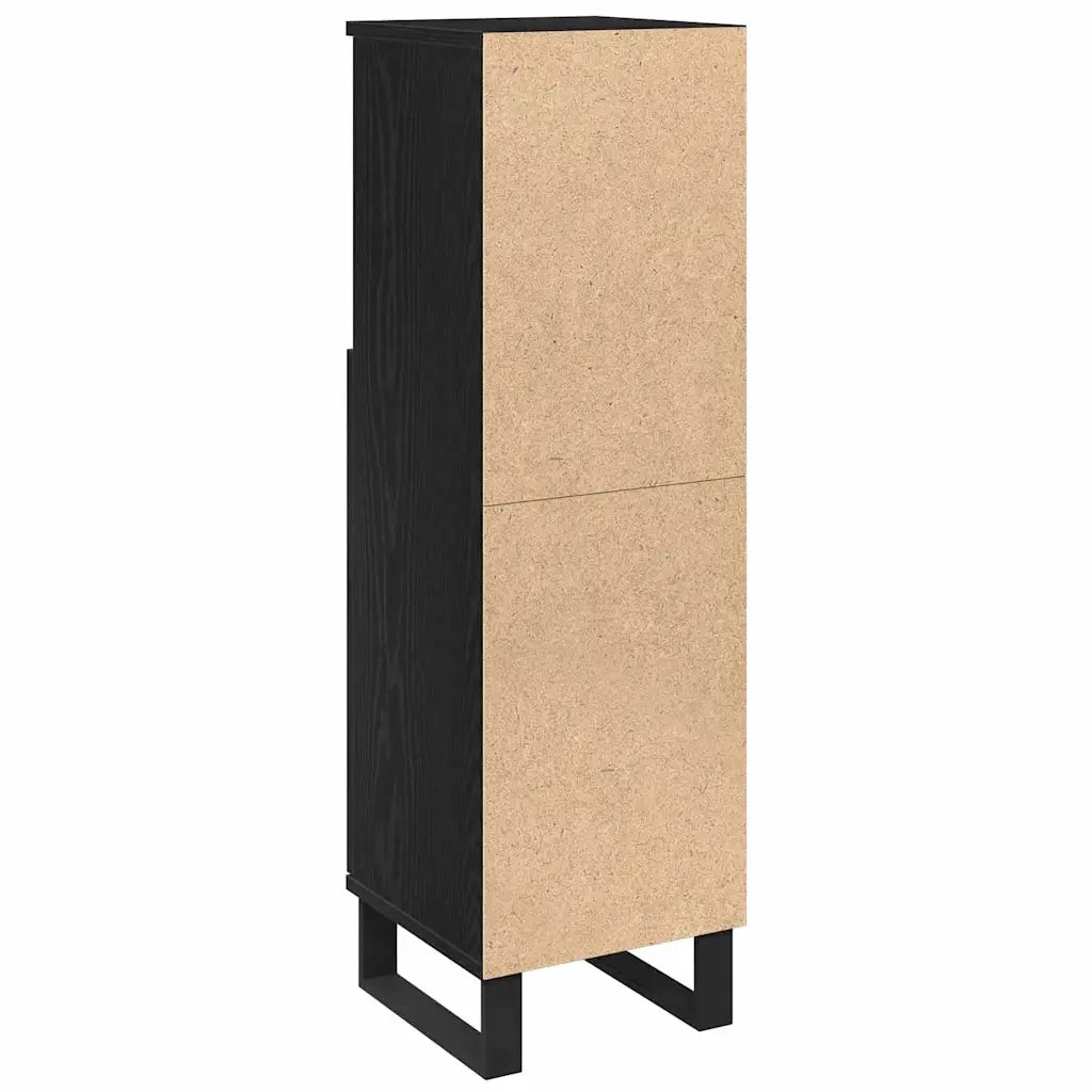 Mobile da Bagno Rovere Nero 30 x 30 x 100 cm Legno multistrato 862886