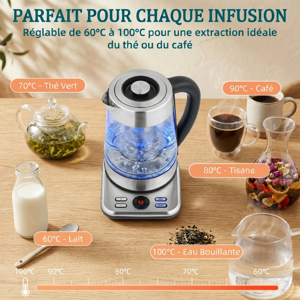 Bollitore Elettrico ¨C Minimal ¨C 1.7L 2200W con Infusore e Termostato