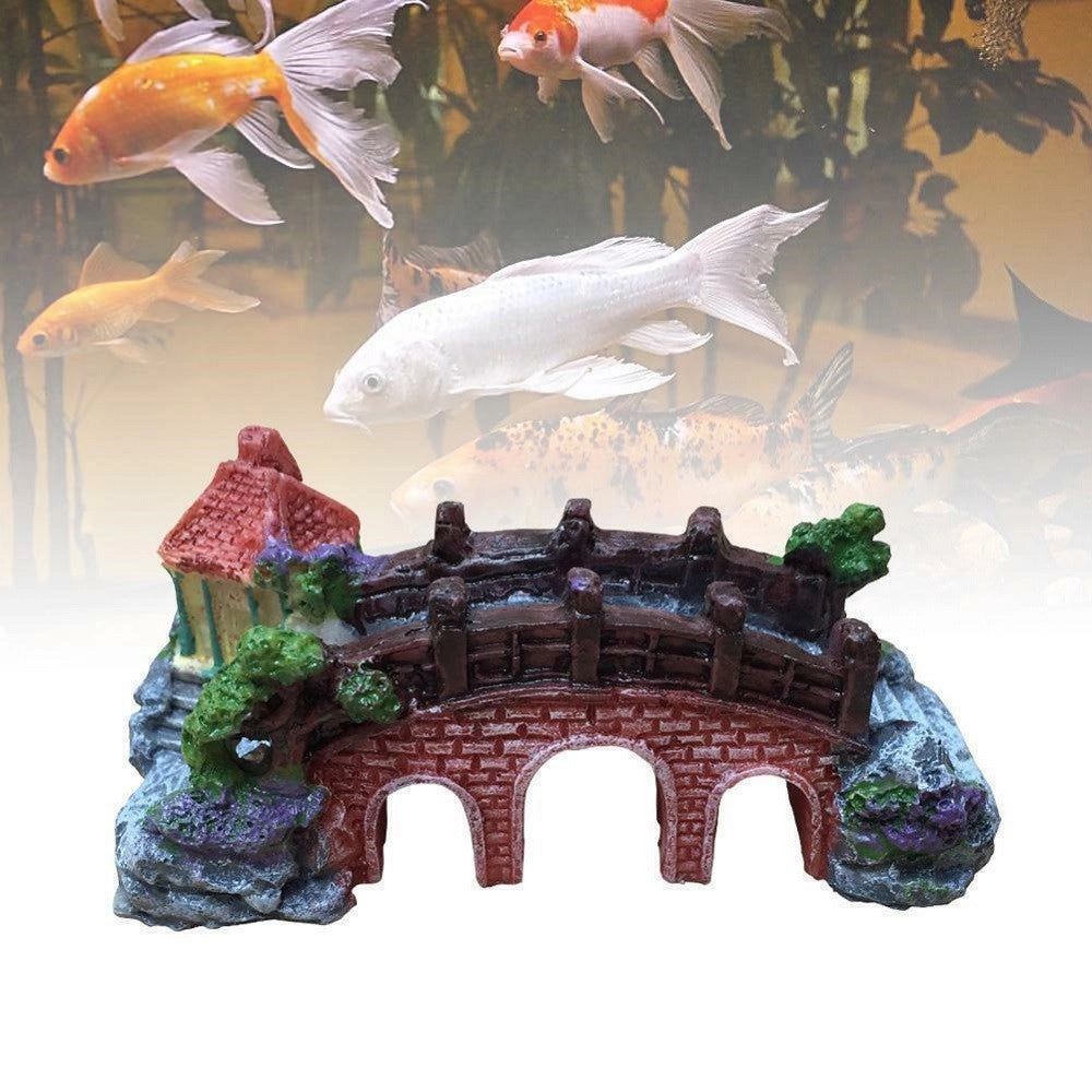 Trade Shop - Decorazione Per Acquario Ponte Subacqueo Resina Pesci Acqua Ornamento Vasca -