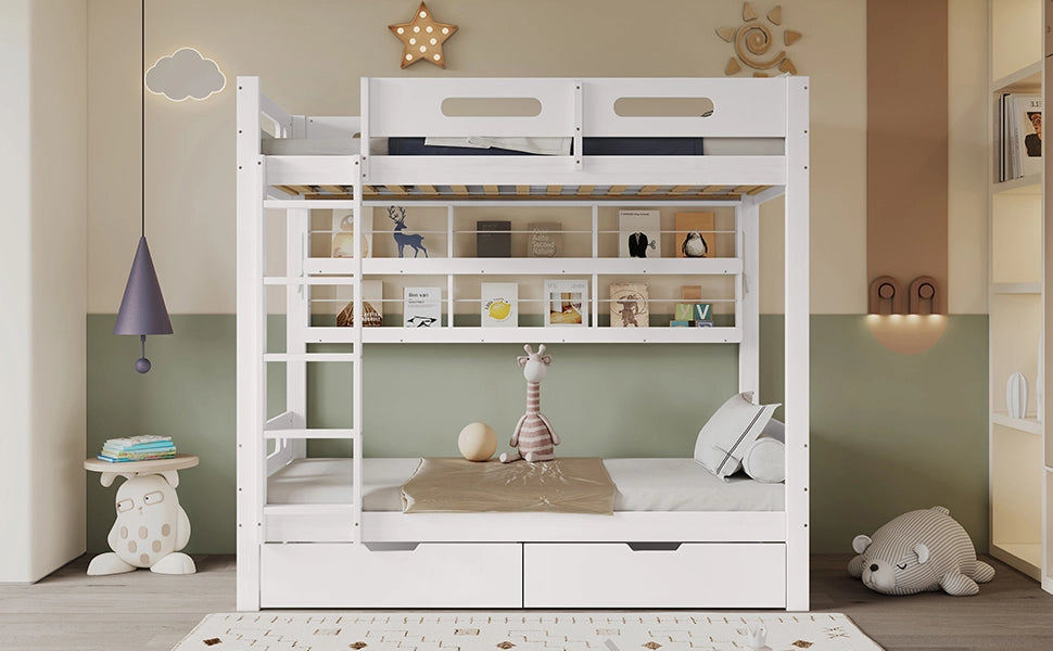 letto a castello legno e mdf bianco 90x200 cm