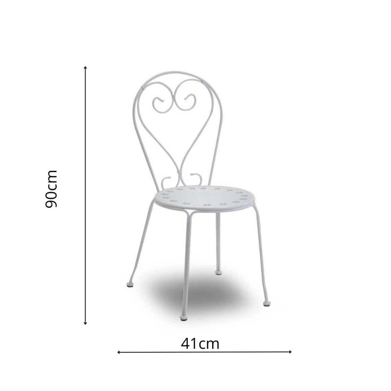Sedia Metallo New Old Bianco Crema Cm 41x48h90