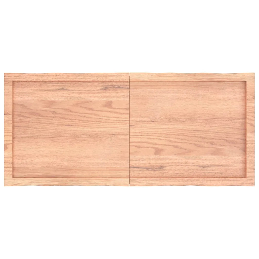 Piano Tavolo Marrone Chiaro 120x50x(2-6) cm Rovere Non Trattato 363959