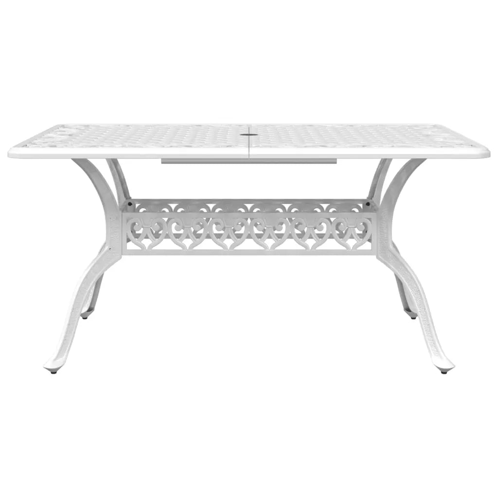 Set da Pranzo da Giardino 5 pz Bianco in Alluminio Pressofuso 3216318