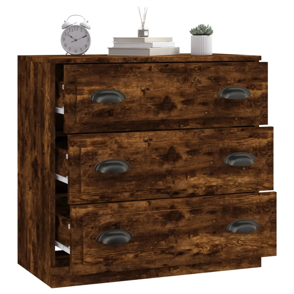 Credenza Rovere Fumo 70x35,5x67,5 cm in Legno Multistrato 816229
