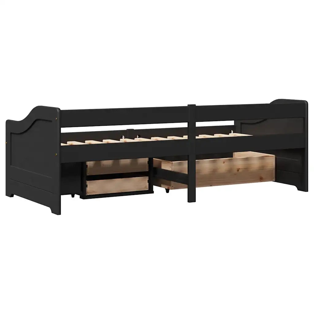 Dormeuse con 3 Cassetti senza Materasso Nero 90x200 cm IRUN 3314684