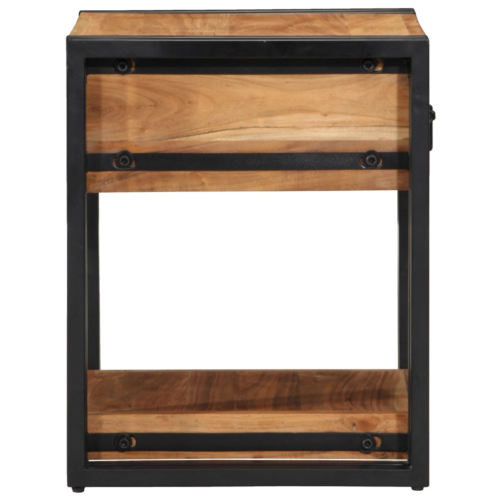 Comodini 2 pezzi 40x40x50 cm Legno massello di acacia