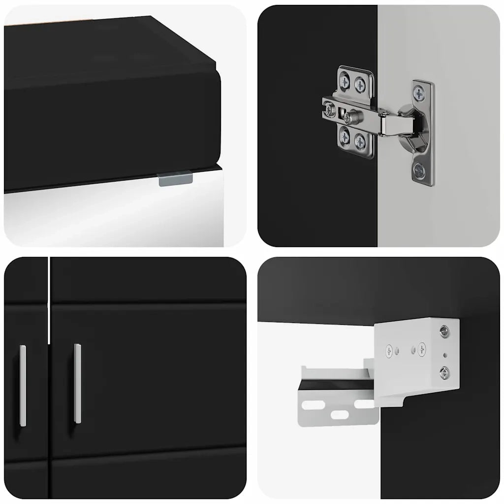 Set di mobili per il bagno TULUM 2 pcs Nero 60 x 34 x 63 cm 3398015