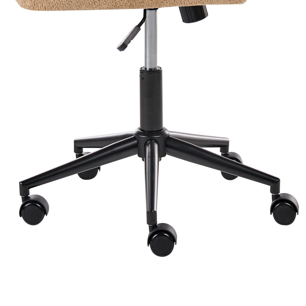Sedia da ufficio in tessuto Boucle Struttura in metallo Funzione girevole Inclinazione Altezza regolabile Mobili da ufficio Beige