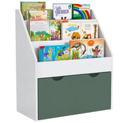Libreria bambini con cassetto ¨C Xylo ¨C legno verde 3 ripiani 62,5x30x70