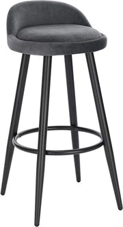 Sedia Bar con Schienale Ergonomico - Set di 1 - Grigio Scuro - Con Schienale Basso - Per Cucina e Bar - Altezza Seduta 69cm