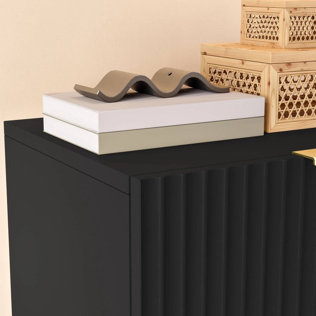 Set di 2 Comodini Nand con 2 Cassetti 55x40x30 cm Nero [en.casa]