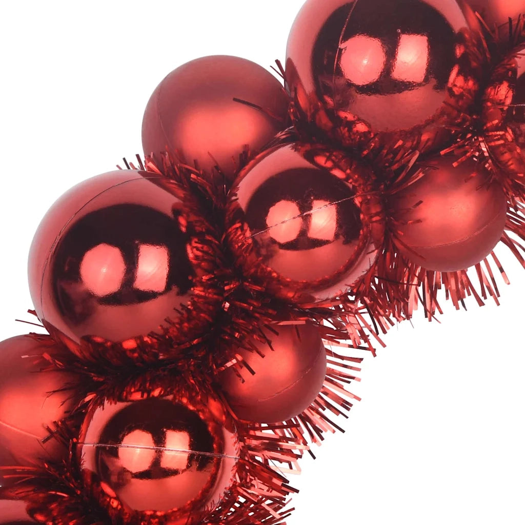 Corone di Palline di Natale 2 pz-Decorazioni natalizie Rosso 33 x 33 x 7 cm