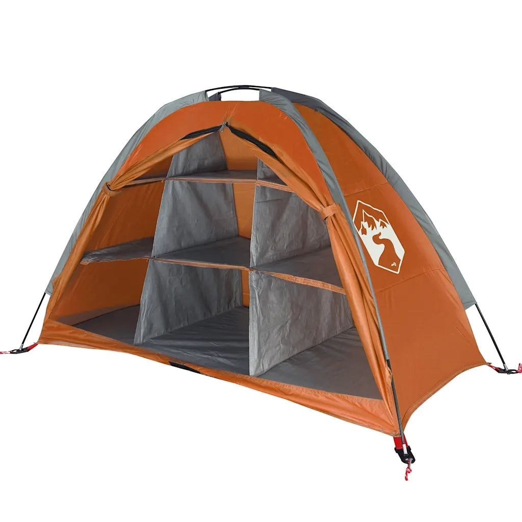 Tenda Portaoggetti 9 Scomparti Grigio e Arancione Impermeabile 94376