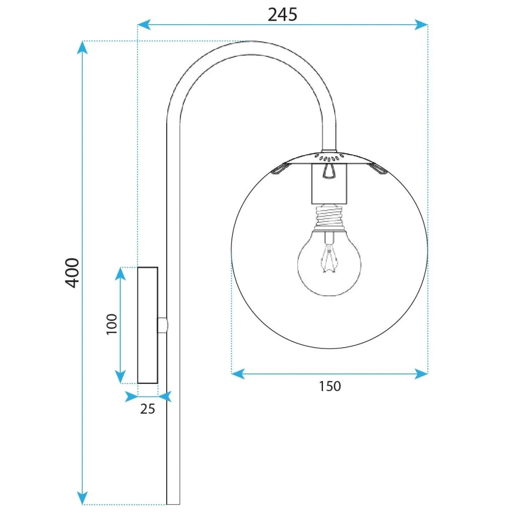 Lampada Da Parete G090-1w Black