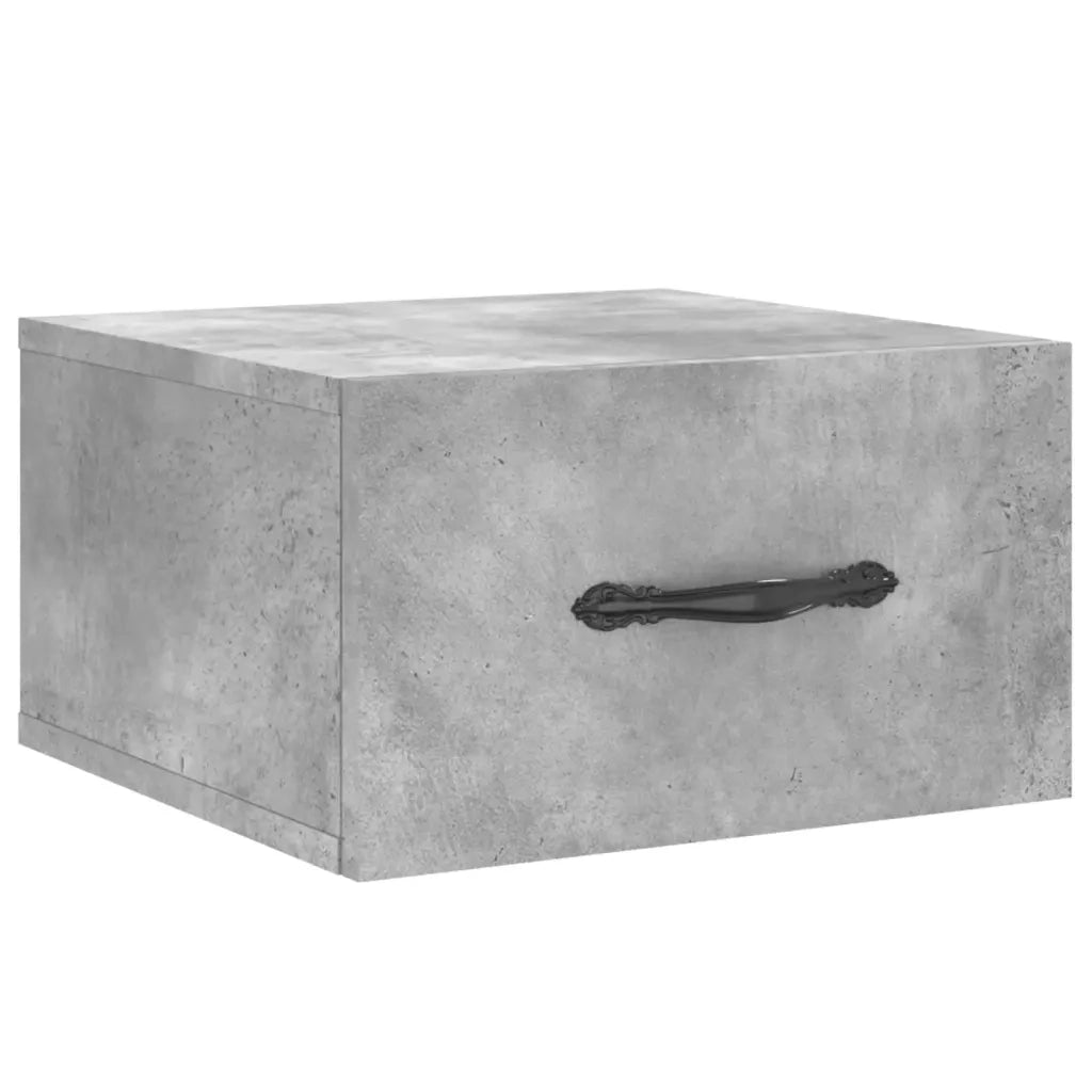 Comodini a Muro 2 pz-Set di 2 Tavolino da notte Grigio Cemento 35x35x20 cm 313489