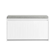 Scarpiera da Ingresso Scarpiera con ribalta Cassapanca Portascarpe con cuscino, L62xP25xA46cm FSR98-W