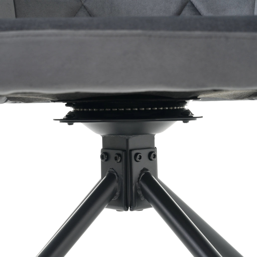 Set 4 Sedie da Pranzo Girevoli Imbottite ¨C MINIMAL ¨C Velluto Antracite, Gambe in Metallo