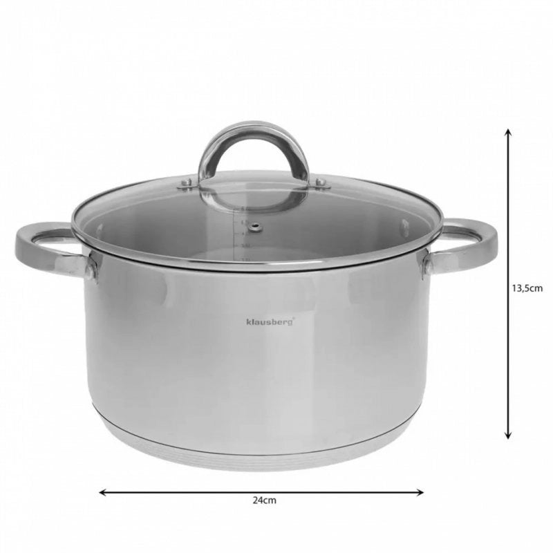Klausberg KB-7126 Pentola moderna multistrato con coperchio 24 cm