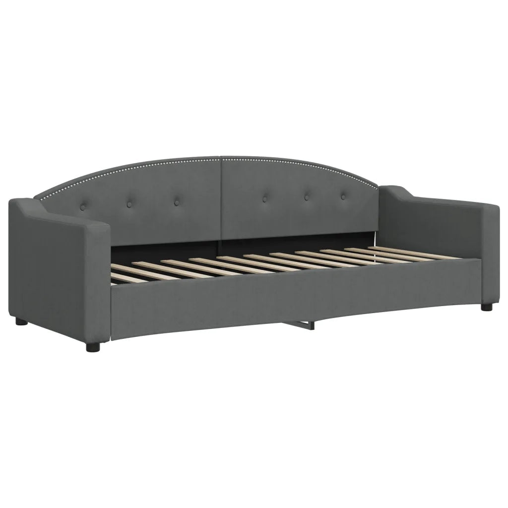 Divano Letto Estraibile Cassetti Grigio Scuro 80x200cm Tessuto 3197580