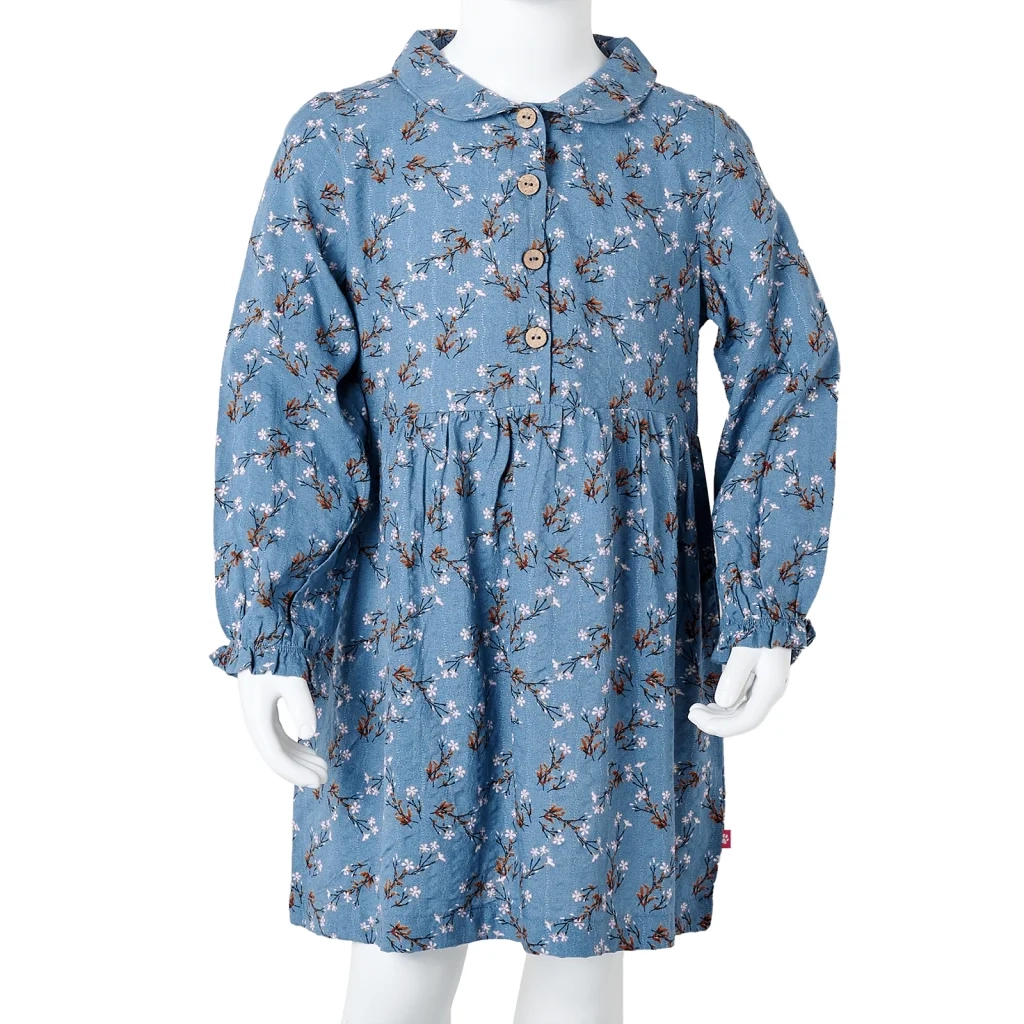 Abito da Bambina a Maniche Lunghe Color Petrolio 104 CFW6304941