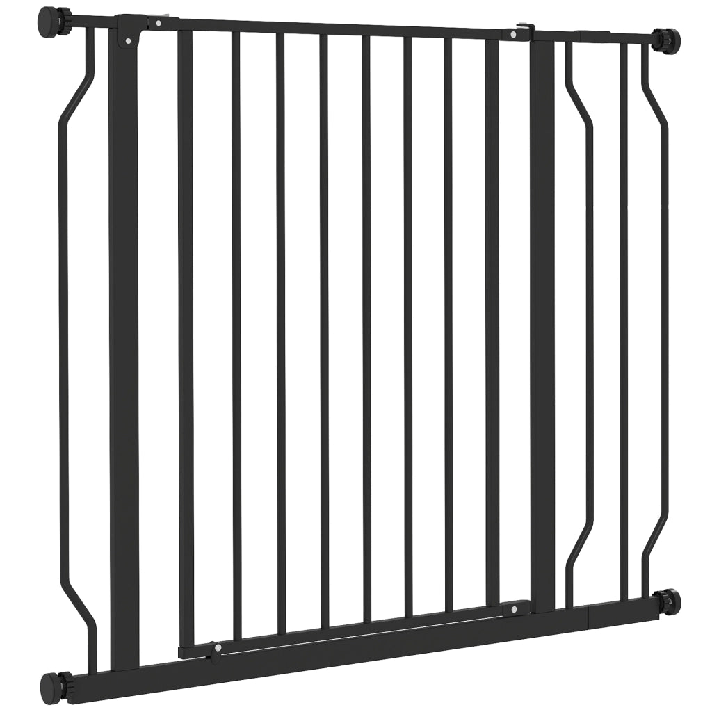 Barriera di sicurezza per animali domestici regolabile senza perforazione in acciaio e ABS ¨C zephmum ¨C 75-95x76 cm nero