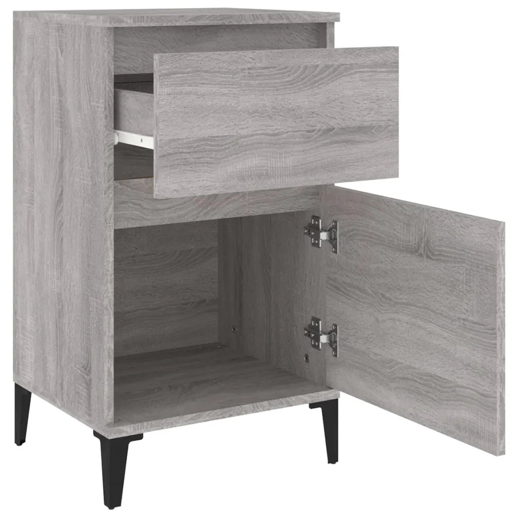Comodino-Tavolino da notte Grigio Sonoma 40x35x70 cm 591257