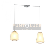 SOSPENSIONE CROMO 2 LUCI SPOSTABILE VETRI BETA + GAMMA AMBRA 1176CR-S2 S BG-AM