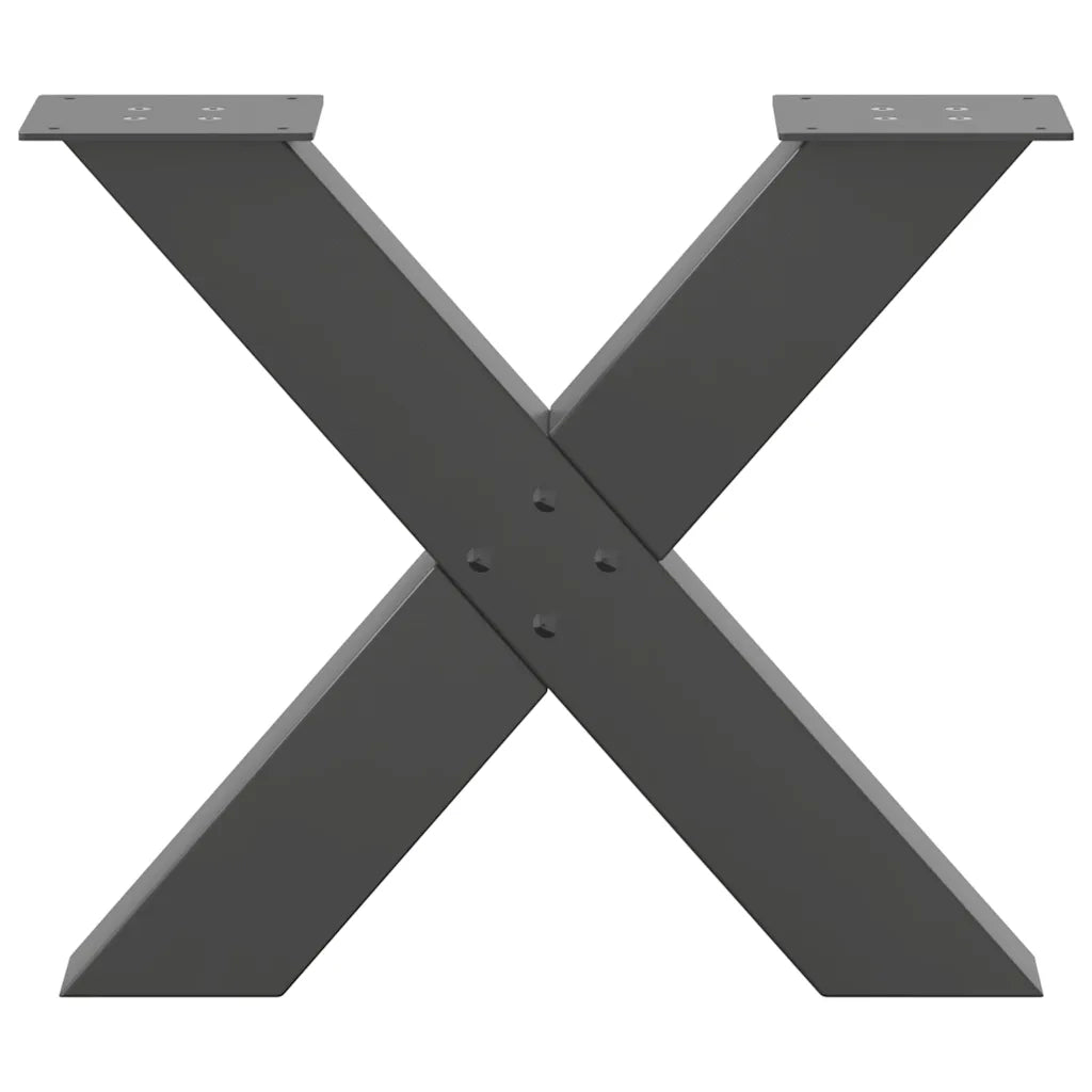 vidaXL Gambe per Tavolino da Caffè a Forma di X 2 pz Antracite 50x(42-43) cm Acciaio