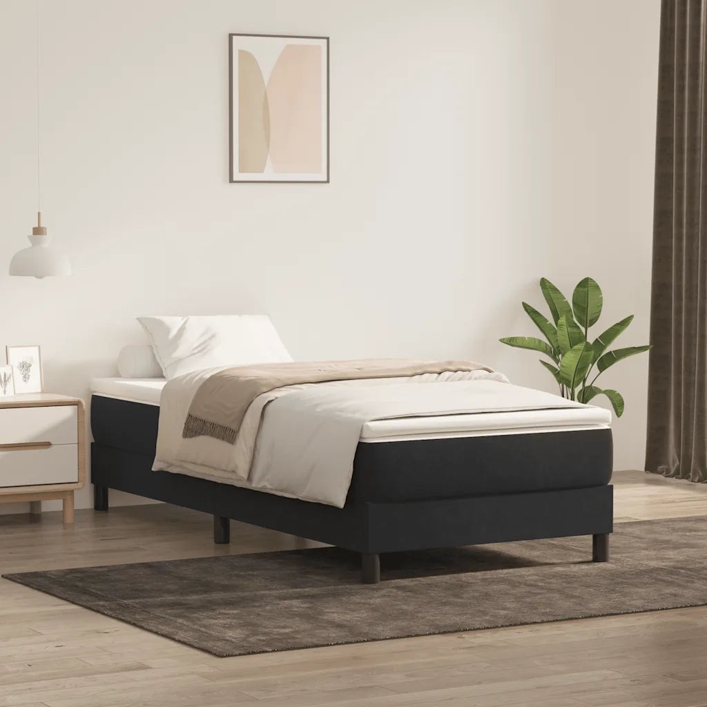 Giroletto a Molle con Materasso Nero 80x220 cm Velluto